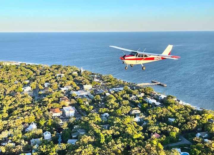 High Tide aviation tour view of Southport, NC